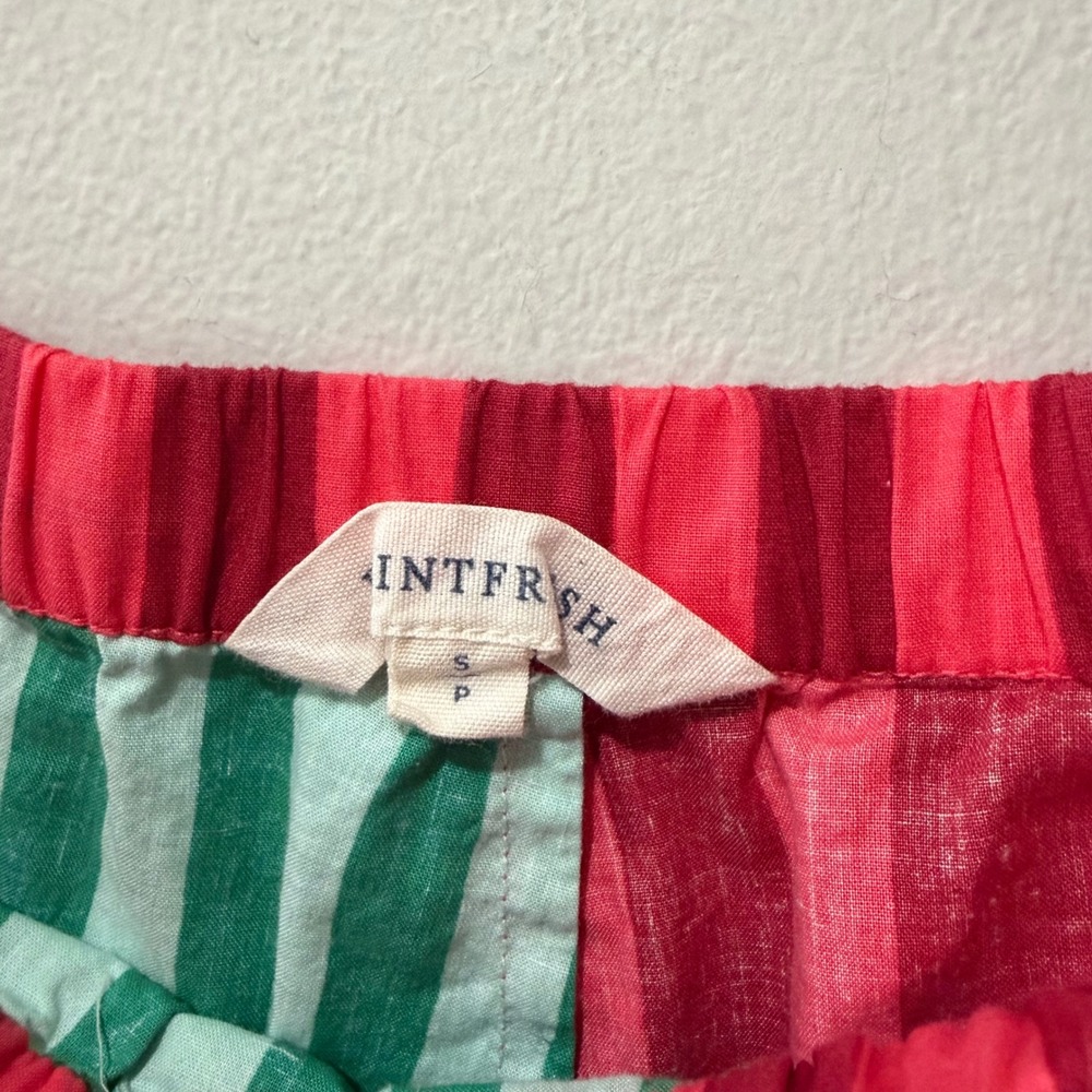 Printfresh Pajama Set Womens Small Red Green Holiday Striped Organic Cotton - Picture 10 of 16
